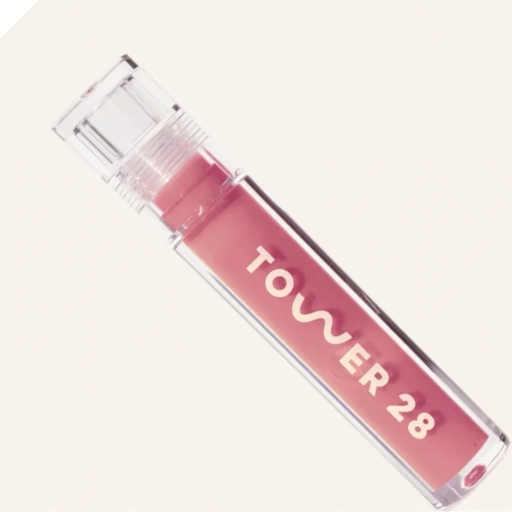 New Tower 28 Shine On Lip Oil Jelly Lip Gloss in Pistachio